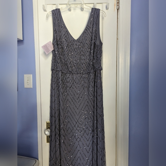 NWT. BHLDN Blaise Beaded Gown, Hydrangea - Picture 5 of 13